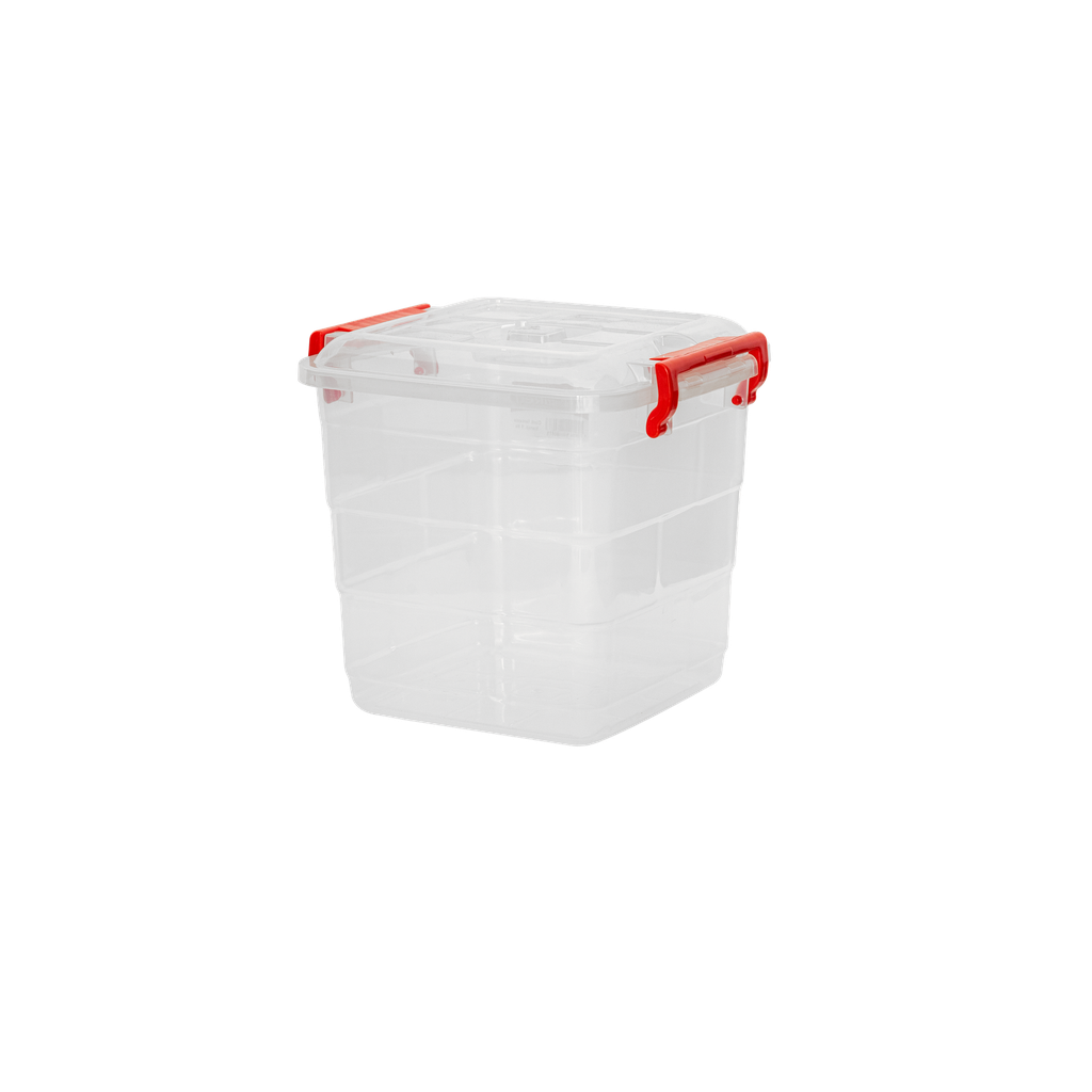 CONTENEDOR FANTASIA 5 L X 24 UND TRANSPARENTE ROJO﻿