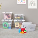 CAJA MEGAUTIL CON RUEDAS 25 L X 6 UND TRANSPARENTE BLANCO