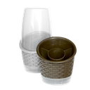 CUBIERTERO RATTAN X 18 UND CAFE