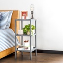 MESA CUADRADA TRES NIVELES BLANCA X 6 UND