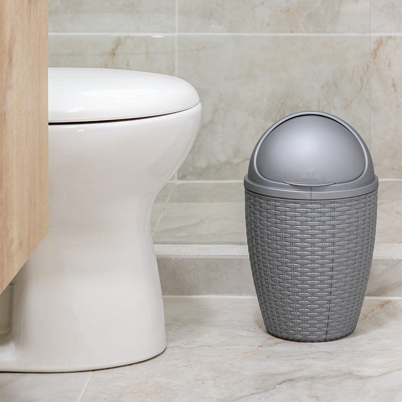 PAPELERA RATTAN POLAR X 15 UND GRIS