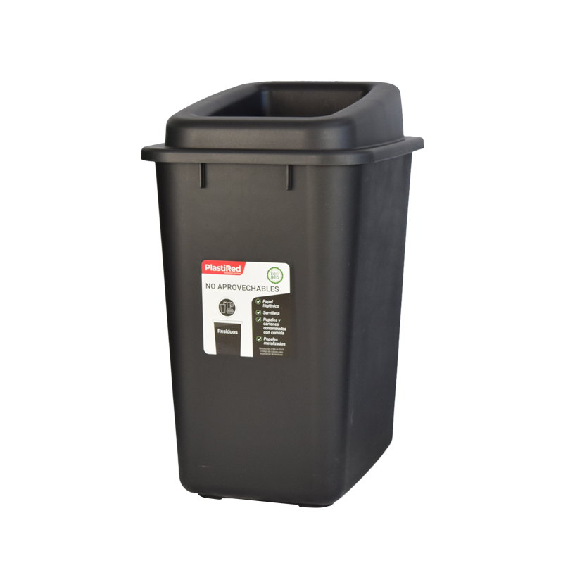 PAPELERA CONFORT INSTITUCIONAL 40 L X 12 UND NEGRA