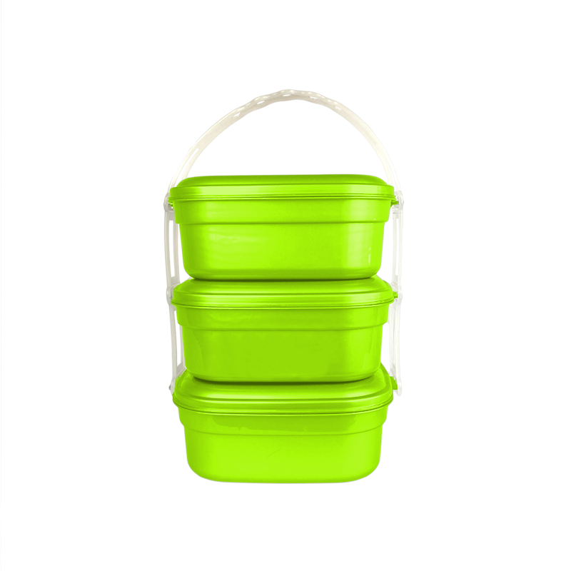 PORTACOMIDAS CUADRADO X 3 X 24 UND VERDE