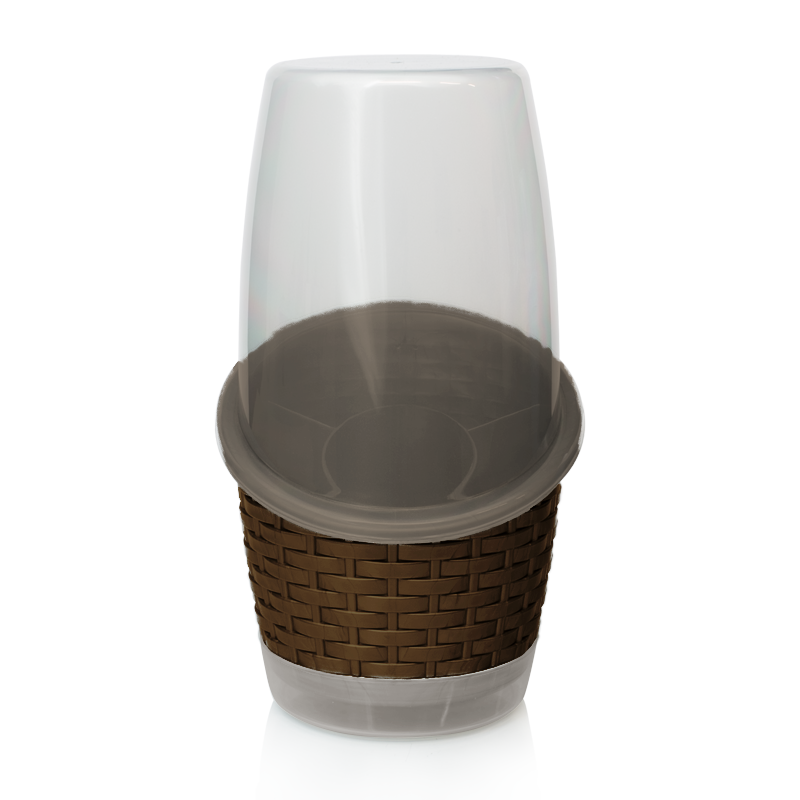 CUBIERTERO RATTAN X 18 UND CAFE