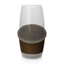 CUBIERTERO RATTAN X 18 UND CAFE