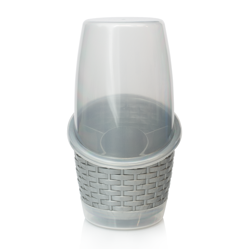 CUBIERTERO RATTAN X 18 UND GRIS PLATA