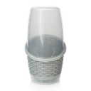 CUBIERTERO RATTAN X 18 UND GRIS PLATA