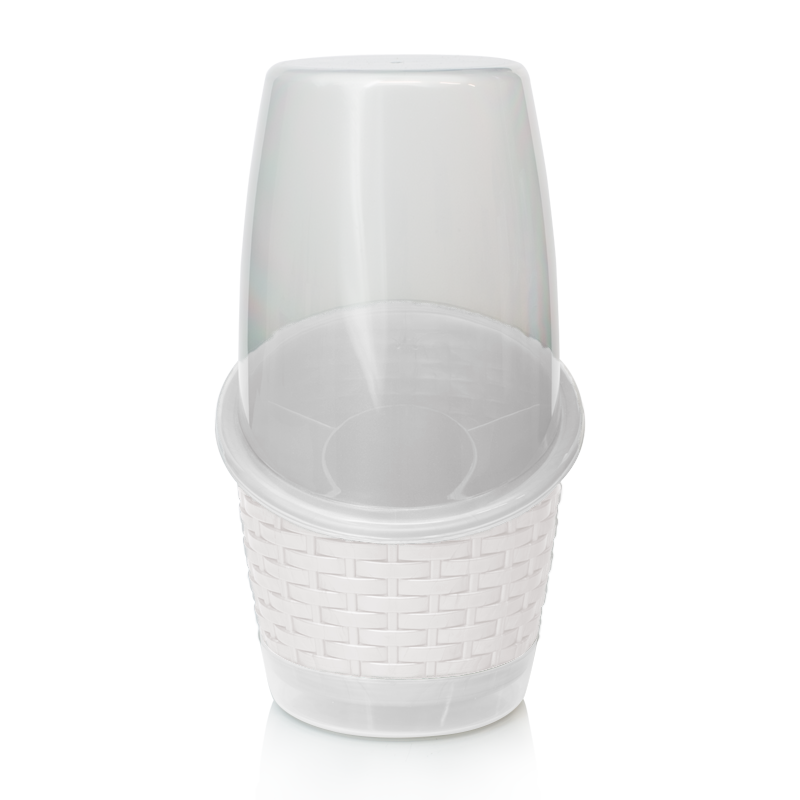 CUBIERTERO RATTAN X 18 UND BLANCO GRANITO