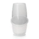 CUBIERTERO RATTAN X 18 UND BLANCO GRANITO