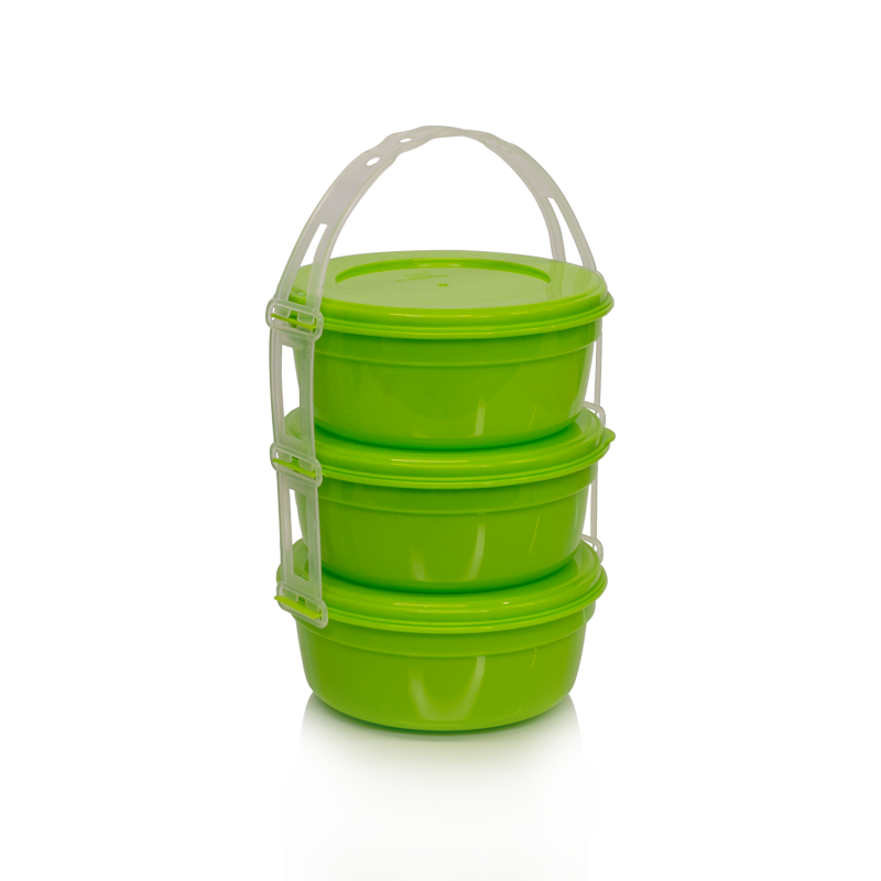 PORTACOMIDAS REDONDO X 3 X 24 UND VERDE