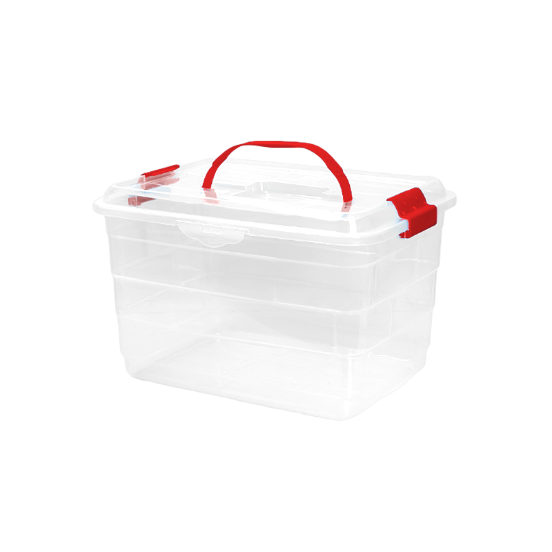 CAJA FANTASIA 9 L X 12 UND TRANSPARENTE ROJO