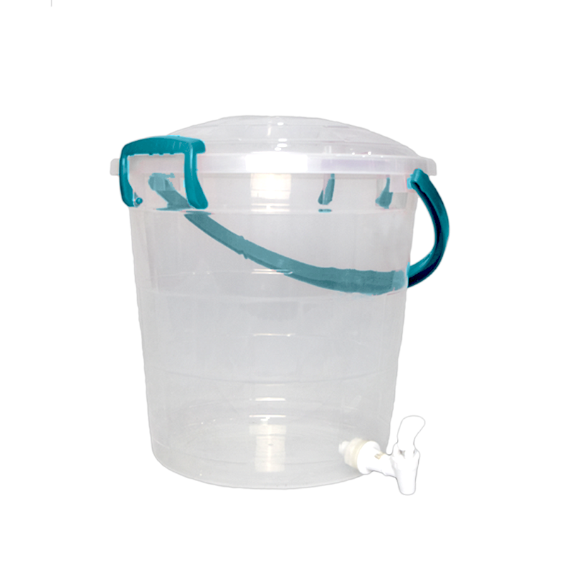 BALDE FANTASIA C/CANILLA 10 L X 12 UND TRANSPARENTE AZUL