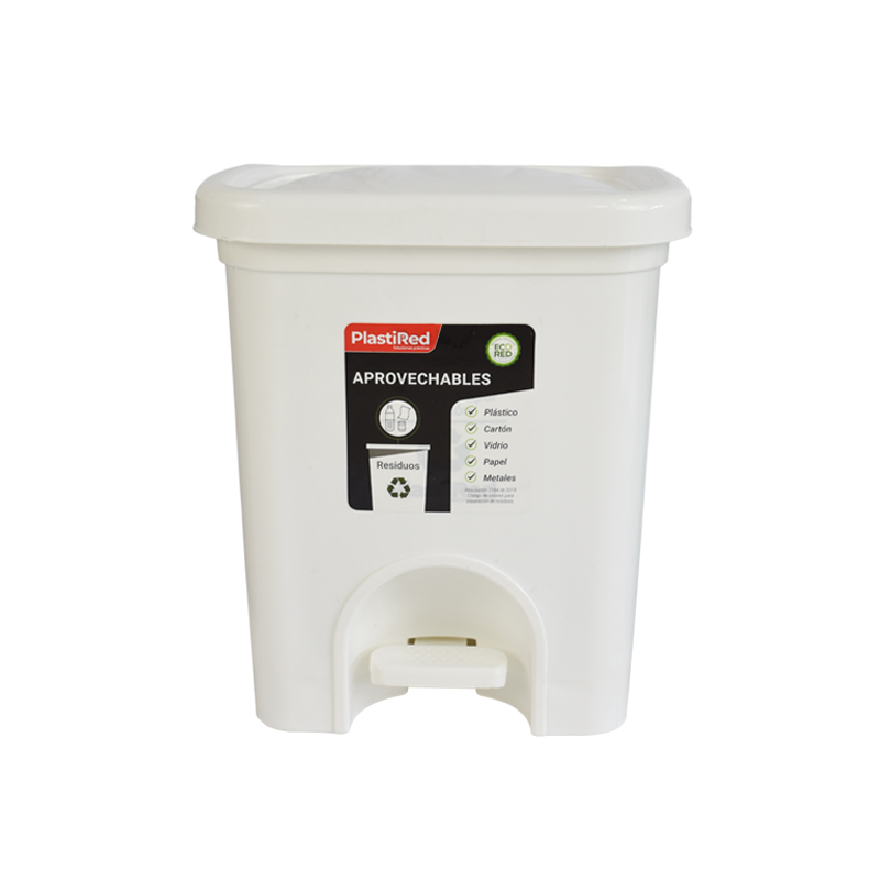 PAPELERA RECICLAJE ECORED 20 L X 12 UND BLANCO