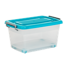 CAJA MEGAUTIL CON RUEDAS 65 L X 6 UND TRANSPARENTE AZUL