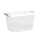 CAJA MEGAUTIL CON RUEDAS 65 L X 6 UND TRANSPARENTE BLANCO