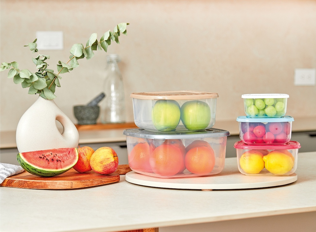 CONTENEDOR MULTIUSOS CUADRADO SET X5 X 16 UND