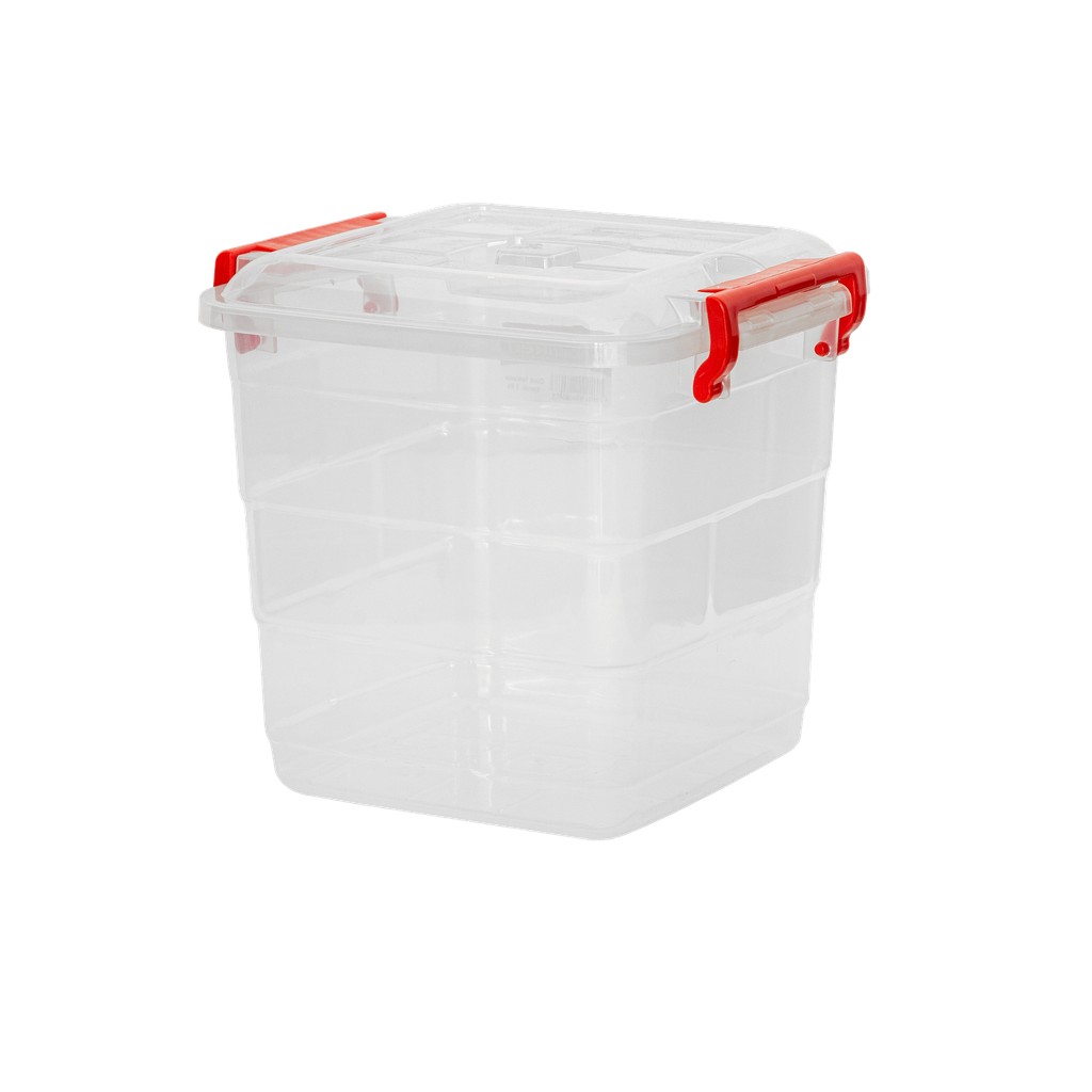 ﻿CONTENEDOR FANTASIA 15 L X 14 UND TRANSPARENTE ROJO﻿