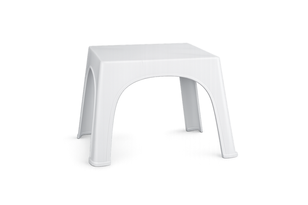 MESA AUXILIAR CUADRADA MINIMAL X 8 UND BLANCO NIEBLA