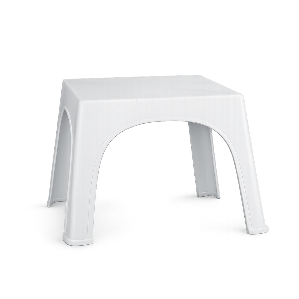 MESA AUXILIAR CUADRADA MINIMAL X 8 UND BLANCO NIEBLA