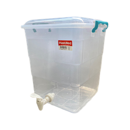 [6577/AZUL] ﻿CONTENEDOR FANTASIA C/CANILLA 15 L X 14 UND TRANSPARENTE AZUL﻿