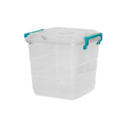 [6548/AZUL] ﻿CONTENEDOR FANTASIA 15 L X 14 UND TRANSPARENTE AZUL﻿