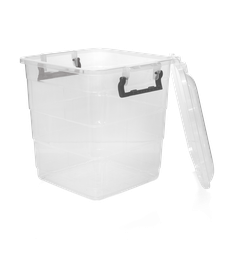 [6548/NEGRO] ﻿CONTENEDOR FANTASIA 15 L X 14 UND TRANSPARENTE NEGRO﻿