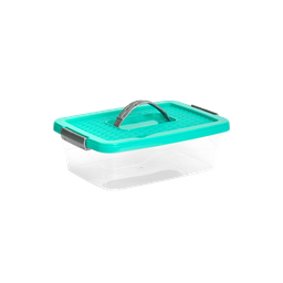 [01491/AZUL] CAJA ORGANIZADORA CON MANIJA 3 L X 18 UND TRANSPARENTE AZUL