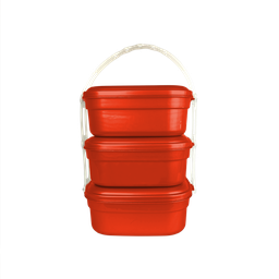 [03684/ROJO] PORTACOMIDAS CUADRADO X 3 X 24 UND ROJO