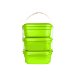 [03684/VERDE LIMON] PORTACOMIDAS CUADRADO X 3 X 24 UND VERDE