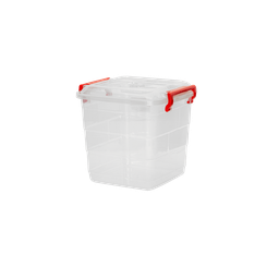 [06546/ROJO] ﻿CONTENEDOR FANTASIA 5 L X 24 UND TRANSPARENTE ROJO﻿