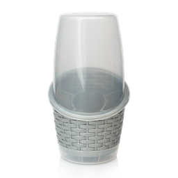 [02442/GRIS PLATA] CUBIERTERO RATTAN X 18 UND GRIS PLATA