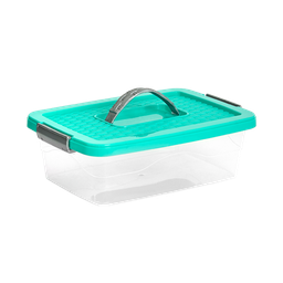 [01520/AZUL] CAJA ORGANIZADORA CON MANIJA 6 L X 12 UND TRANSPARENTE AZUL
