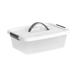 [01520/BLANCO] CAJA ORGANIZADORA CON MANIJA 6 L X 12 UND TRANSPARENTE BLANCO