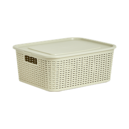 [02496/BEIGE] CANASTA RATTAN ECORED 8 L X 12 UND BEIGE