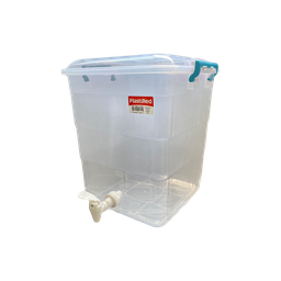 [06575/AZUL] ﻿CONTENEDOR FANTASIA C/CANILLA 10 L X 12 UND TRANSPARENTE AZUL﻿