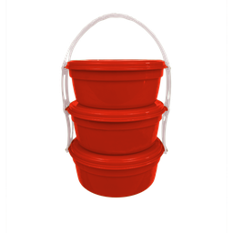 [03682/ROJO] PORTACOMIDAS REDONDO X 3 X 24 UND ROJO