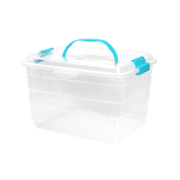 [01691/AZUL] CAJA FANTASIA 14 L X 12 UND TRANSPARENTE AZUL