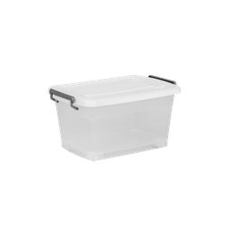 [01692/BLANCO] CAJA MEGAUTIL CON RUEDAS 25 L X 6 UND TRANSPARENTE BLANCO