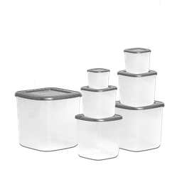 [06578/GRIS PLATA] CONTENEDOR MULTIUSOS SET X 7 X 6 UND GRIS PLATA