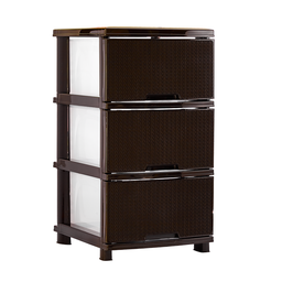 [08547/CAFE] MUEBLE ORGANIZADOR RATTAN X3 CAFÉ  X 2 UND CAFE